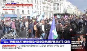 Réforme des retraites: 400.000 manifestants à Paris selon la CGT