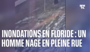 Inondations en Floride: un homme nage en pleine rue à Fort Lauderdale