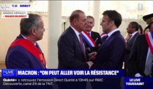 Emmanuel Macron est arrivé au collège Louise Michel de Ganges, dans l'Hérault