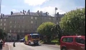 Incendie en cours dans les combles d'un immeuble avenue des Coutures à Limoges