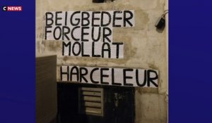 Gironde : des collages devant une librairie bordelaise qui devait accueillir Frédéric Beigbeder
