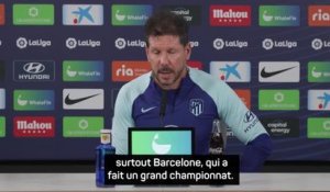 31e j. - Simeone : "Barcelone et le Real ont été meilleurs que nous dans les confrontations directes"