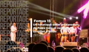 Femua 15 :un fanatique défie les danseurs de Ferre Gola Le Padre et remporte un billet d'avion