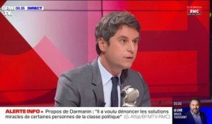 Gabriel Attal sur Marine Le Pen: "Tout dans ses prises de positions est allé et continue à aller à l'encontre des classes moyennes"