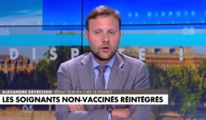 Alexandre Devecchio sur les soignants non-vaccinés réintégrés : «Il était temps vu l'état de notre système de santé»