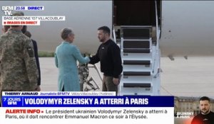 L'avion du président ukrainien, Volodymyr Zelensky, vient d'atterrir sur la base aérienne de Villacoublay (Yvelines)