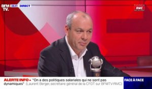 "Si [le gouvernement] veut faire des mesurettes, c'est sans nous", prévient Laurent Berger, secrétaire général de la CFDT