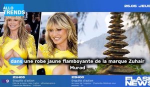 Heidi Klum provoque un scandale sur le tapis rouge du Festival de Cannes 2023 avec sa robe au décolleté plongeant.