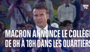 Emmanuel Macron annonce l'instauration du collège de 8h à 18h dans les quartiers d'éducation prioritaire