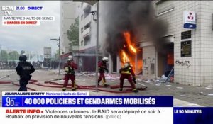 Tensions à Nanterre: une banque surplombant des habitations incendiée