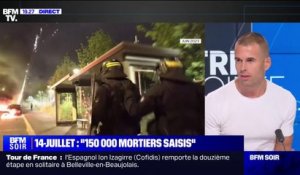 Pour Renaud Mazoyer (Alliance Police nationale), les mortiers d'artifice utilisés durant les émeutes "étaient un stock fait pour le 14-juillet"