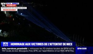 Nice: 86 faisceaux lumineux mis en lumière en hommage aux victimes des attentats de 2016