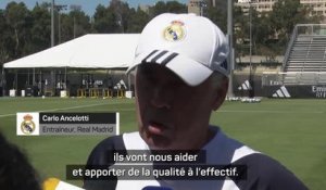 Real Madrid - Ancelotti : "Les recrues vont nous apporter beaucoup de qualité"