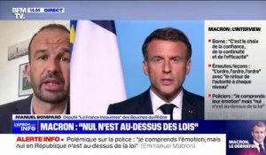 "Il doit le rappeler à l'ordre et le sanctionner": Manuel Bompard reproche à Emmanuel Macron de ne pas avoir recadré le directeur de la Police nationale