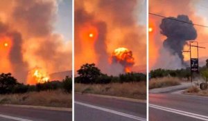 Vidéo montre une méga explosion d'un dépôt de munitions en Grèce