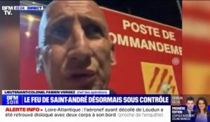 Incendie à Saint-André: "Nous avons toujours 250 sapeurs-pompiers mobilisés", indique le chef des opérations Fabien Vergez