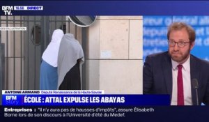 Antoine Armand (Renaissance): "L’abaya n’a pas sa place à l’école, car elle vient tester la résistance de la République"
