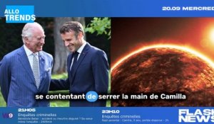 Titre paraphrasé : Emmanuel Macron critiqué à tort par la BBC pour un geste de proximité envers Charles III !