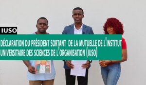 [#Reportage] Déclaration du président sortant de la mutuelle de l'Institut Universitaire des Sciences de l'Organisation (IUSO)