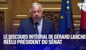 Gérard Larcher réélu: le discours intégral du président du Sénat