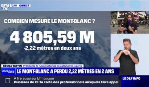 Mont Blanc: "On ne peut pas tirer la conclusion hâtive du réchauffement climatique", explique Cécile Taffin, présidente de l'union nationale des géomètres-experts
