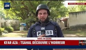 Attaque du Hamas : L'émotion du journaliste Maël Benoliel qui, les yeux rougis et la voix cassée, décrit l'horreur dans le kibboutz de Kfar Aza où des nourrissons, des enfants, des femmes ont été massacrés...