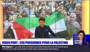 Attaque du Hamas - Malgré l' interdiction de la Préfecture, plusieurs dizaines de personnes se sont rassemblées hier à Marseille et ont scandé : "Israël assassin. Macron complice. Nous sommes tous des palestiniens"