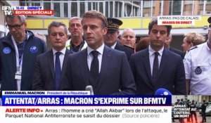 Emmanuel Macron à Arras: "L'enseignant qui a été tué s'est interposé d'abord et a, sans doute, sauvé plusieurs vies"