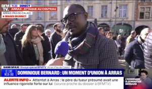 "On n'est pas tombés, on est debout": pour Rémi, participant au rassemblement à Arras en hommage à Dominique Bernard, il était important de venir montrer sa solidarité