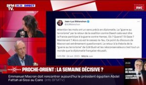 Frédéric Encel, géopolitologue, juge "stupide" la comparaison entre Emmanuel Macron et George W. Bush que fait Jean-Luc Mélenchon