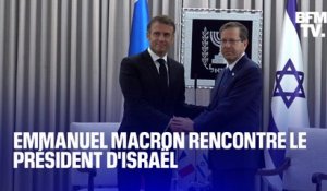 La prise de parole en intégralité d'Emmanuel Macron et de Isaac Herzog, président d'Israël, depuis Jérusalem