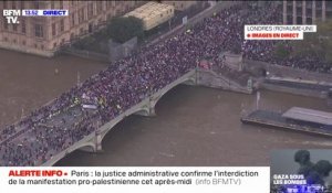 Manifestations pro-Palestine: à Londres, des milliers de Britanniques réunis sur le pont de Westminster