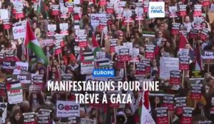 Manifestations pour une trève à Gaza