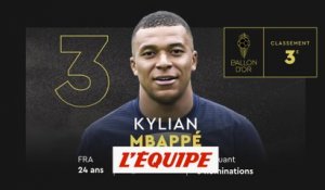 Mbappé, classé à la 3e place - Foot - Ballon d'oR