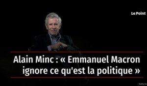 Alain Minc : « Emmanuel Macron ignore ce qu'est la politique »
