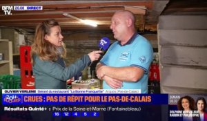 "Je n'ai jamais vécu ça": Olivier, restaurateur à Arques (Pas-de-Calais), a perdu du matériel et des denrées alimentaires à cause de l'inondation de sa cave provoquée par les crues