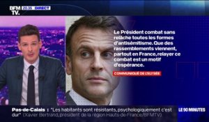 Marche contre l'antisémitisme: Emmanuel Macron salue "les rassemblements partout en France" qu'il voit comme "un motif d'espérance"