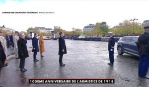 Le président de la République Emmanuel Macron est arrivé sur la Place de l'Etoile à Paris