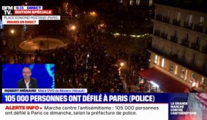105.000 personnes à la marche contre l'antisémitisme: "Les Français sont mieux que leur classe politique", affirme Robert Ménard