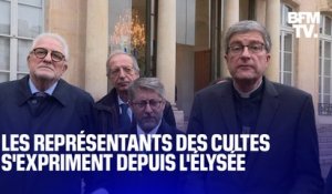 Les représentants des cultes s'expriment depuis l'Élysée après leur rencontre avec Emmanuel Macron