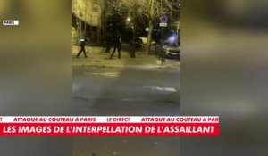 Les images de l'interpellation de l'assaillant, après l'attaque au couteau à Paris ce samedi soir.