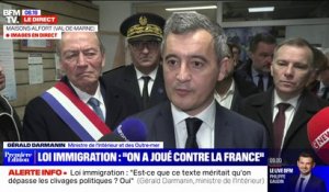 Loi immigration: "Je crois que le RN a montré son cynisme absolu", réagit Gérald Darmanin
