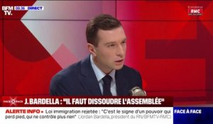 Après le rejet de la loi immigration, Jordan Bardella appelle à la dissolution de l'Assemblée nationale et à la démission de Gérald Darmanin