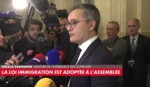 Le ministre de l'Intérieur Gérald Darmanin réagit à l'adoption définitive du projet de loi immigration par le Parlement