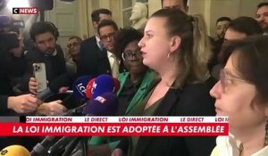 Mathilde Panot, la présidente du groupe de la France Insoumise à l'Assemblée nationale, réagit à l'adoption définitive du projet de loi immigration par le Parle