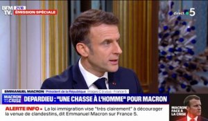 Retrait de la Légion d'honneur de Gérard Depardieu: Emmanuel Macron affirme "détester" les "chasses à l'homme"
