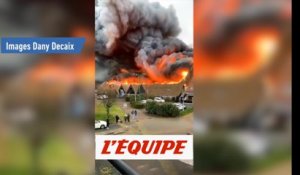 Les images de l'incendie de Sportica, la salle de Gravelines-Dunkerque - Basket - Betclic Elite