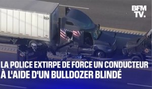 Au Texas, une unité spéciale de la police extirpe de force un conducteur à l'aide d'un bulldozer blindé