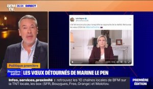 ÉDITO - Les vœux détournés de Marine Le Pen: "Une occasion en or de se payer le RN mais le parti macroniste aurait mieux fait de s'abstenir"