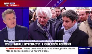 "Il va finir par donner le tournis aux Français": Fabien Roussel réagit aux déplacements de Gabriel Attal